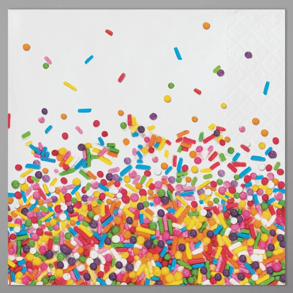 Creative Converting 324665 Confetti Sprinkles 2-Ply Beverage Napkins - 192/Case