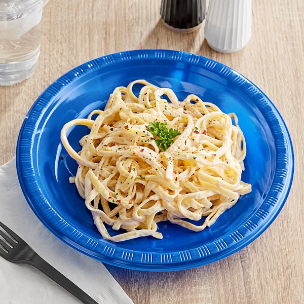 Blue Plastic Disposable Plates