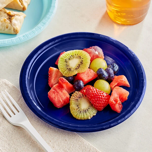 Creative Converting 28113711 7" Navy Blue Plastic Plate - 240/Case