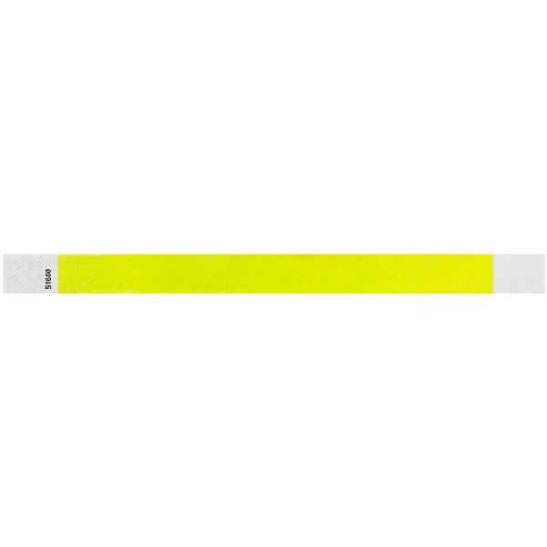 Carnival King Neon Yellow Disposable Customizable Wristband 3/4" x 10" - 500/Bag