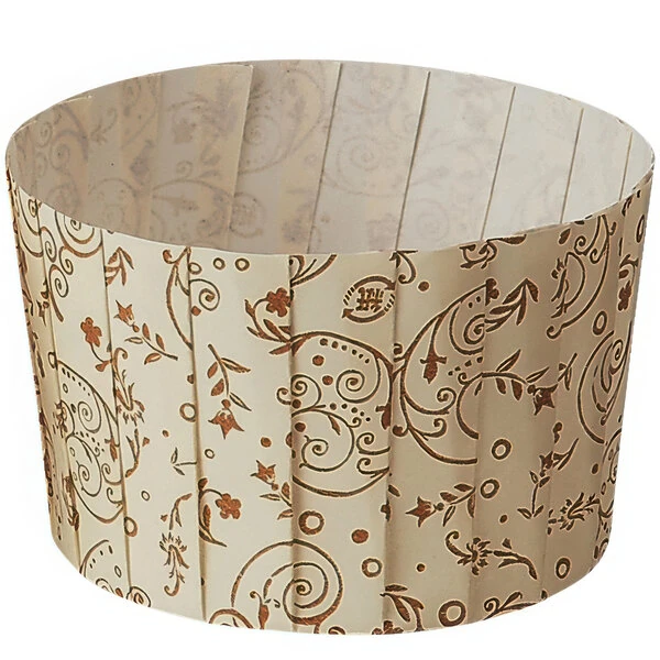 Welcome Home Brands 2" x 1 13/16" Brown Blossom Pleated Baking Cup - 480/Case