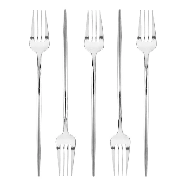 Posh Setting Novelty 9" Silver Extra Heavy Weight Plastic Fork - 384/Case