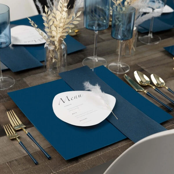 Posh Setting 13" Square Navy Flat Plastic Charger Plate - 48/Case