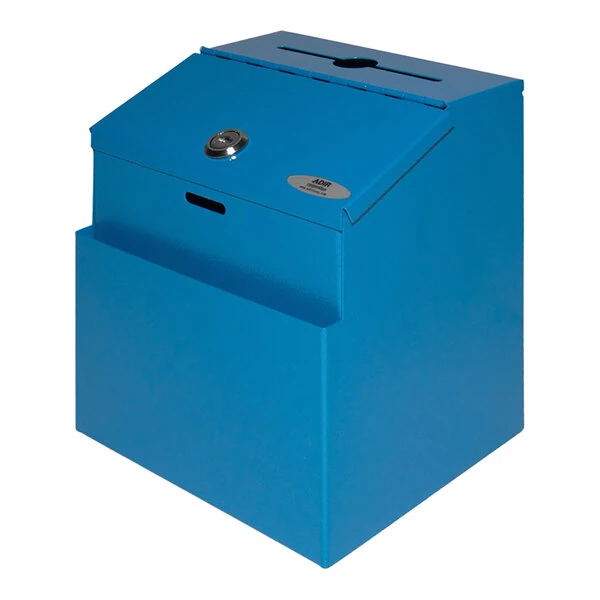 ADIRoffice 7" x 6" x 8 1/2" Blue Steel Wall Mounted Suggestion Box ADI631-01-BLU-2PK - 2/Pack