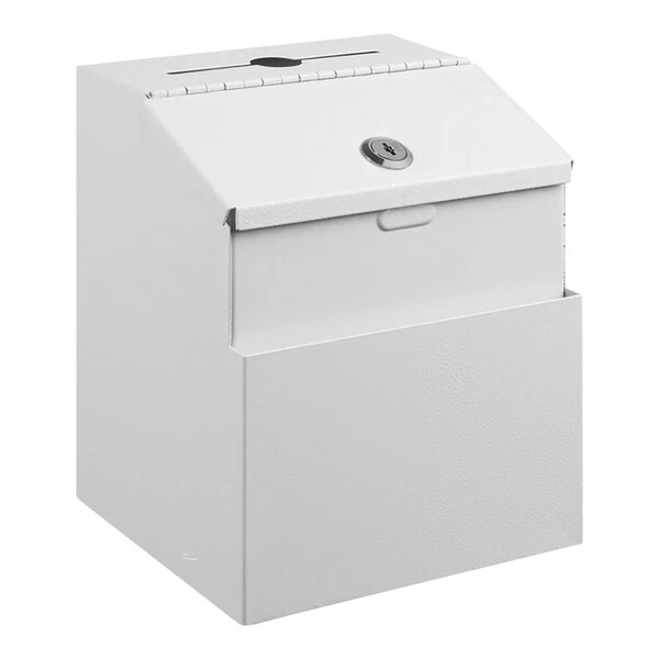 ADIRoffice 7" x 6" x 8 1/2" White Steel Wall Mounted Suggestion Box ADI631-01-WHI-2PK - 2/Pack