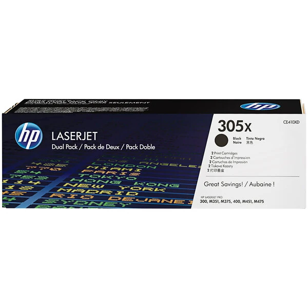 HP CE410XD Black High Yield Original LaserJet Printer Toner Cartridge - 2/Pack
