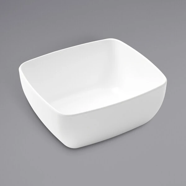 American Metalcraft GGW76 Grab & Go 46 oz. White Rectangular Melamine Bowl