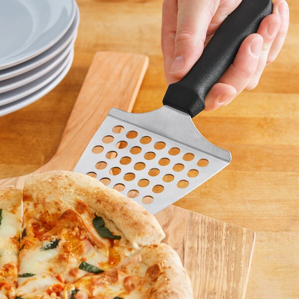 American Metalcraft 12 1/8" Perforated Pizza Server / Cheese Grater with Black Polypropylene Handle PSG127