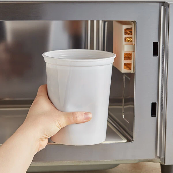 Choice 32 oz. White Microwavable Plastic Round Deli Container - 500/Case