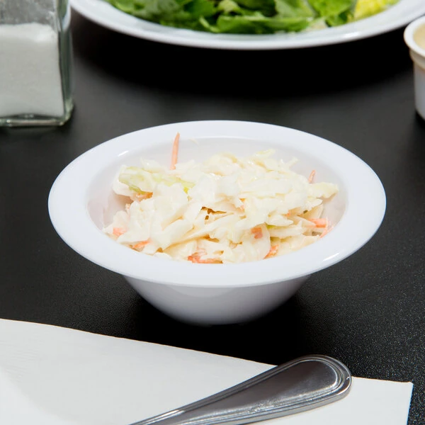 Thunder Group NS304W Nustone White Melamine Fruit / Monkey Dish 5 oz. - 12/Pack