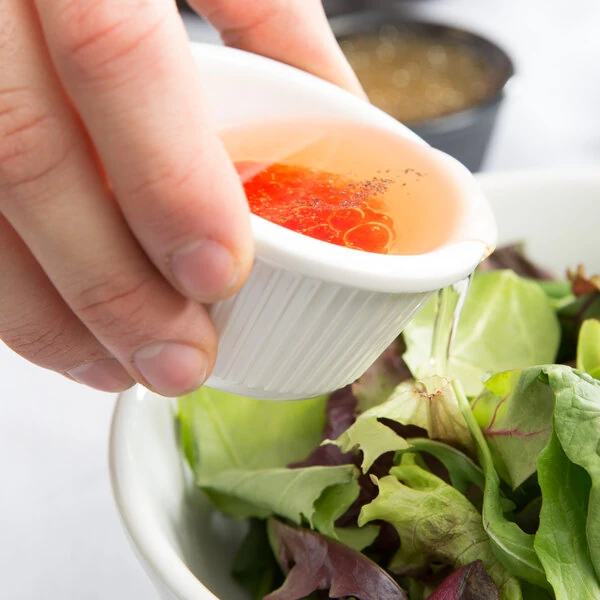 Thunder Group ML531B1 3 oz. Bone Fluted Melamine Ramekin - 12/Pack