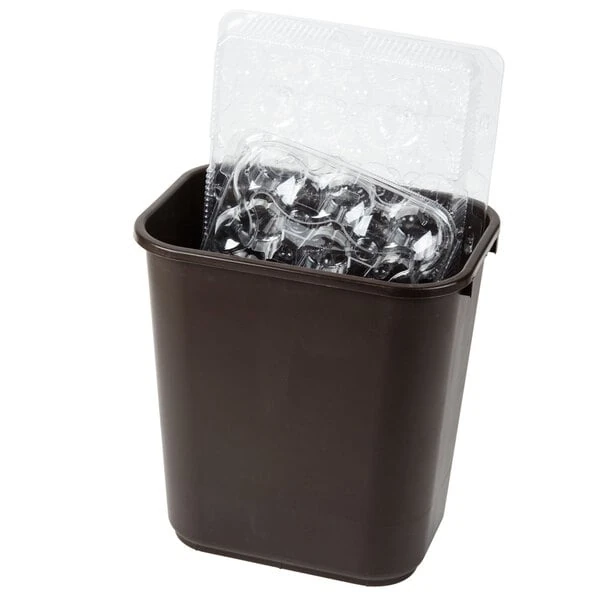 Continental 2818BN 28 Qt. / 7 Gallon Brown Rectangular Wastebasket / Trash Can