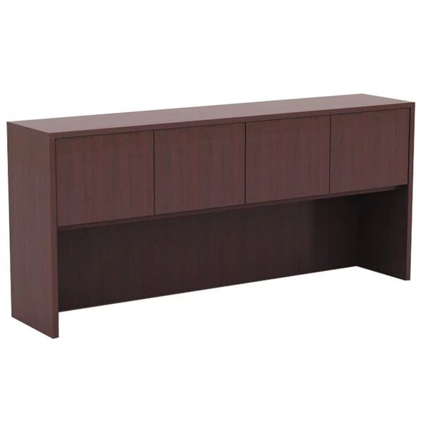 Alera ALEVA287215MY Valencia 70 5/8" x 15" x 35 1/2" Mahogany Hutch with 4 Doors
