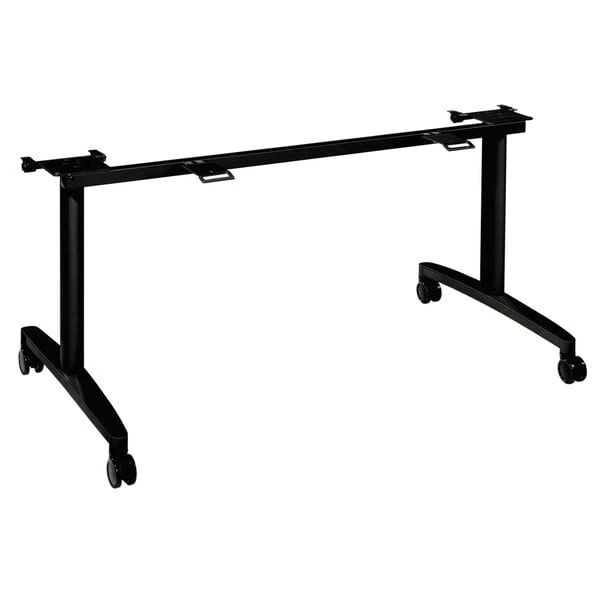 HON MFLIP24CP Huddle 51 5/8" x 23 1/2" x 28 3/8" Black Flip-Top Table Base for 24" Deep Table top