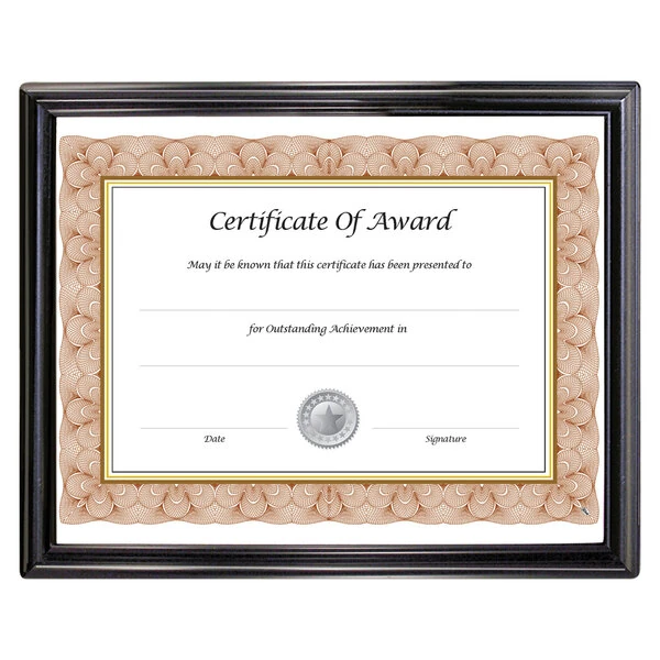 NuDell 10570 EZ Mount 9 5/16" x 11 13/16" Black Plastic Document Frame