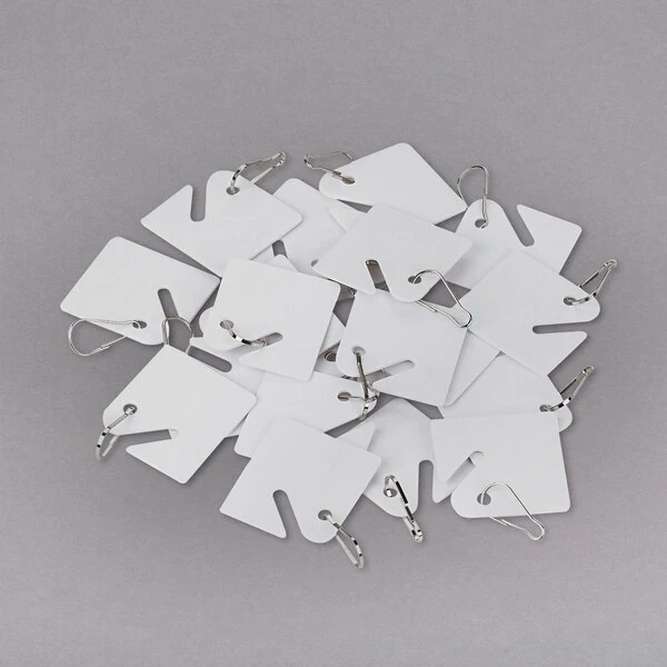 SecurIT 04983 1 5/8" x 1 1/2" White Replacement Slotted Key Cabinet Tag - 20/Pack