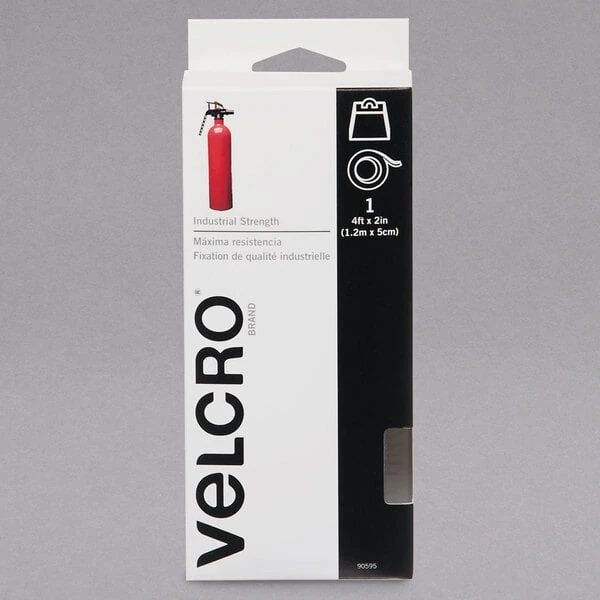 Velcro® 90595 2" x 4' White Industrial Strength Hook and Loop Fastener Tape Roll