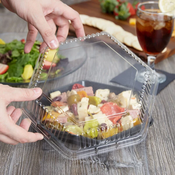 Genpak 94709 Smart-Set 9" Clear Dome Hexagonal Lid - 200/Case