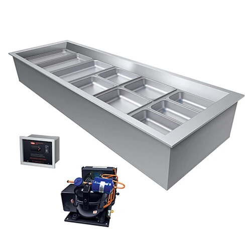 Hatco CWBR-2 Two Pan Refrigerated Drop In Cold Food Well with Drain and Remote Condenser - 120V