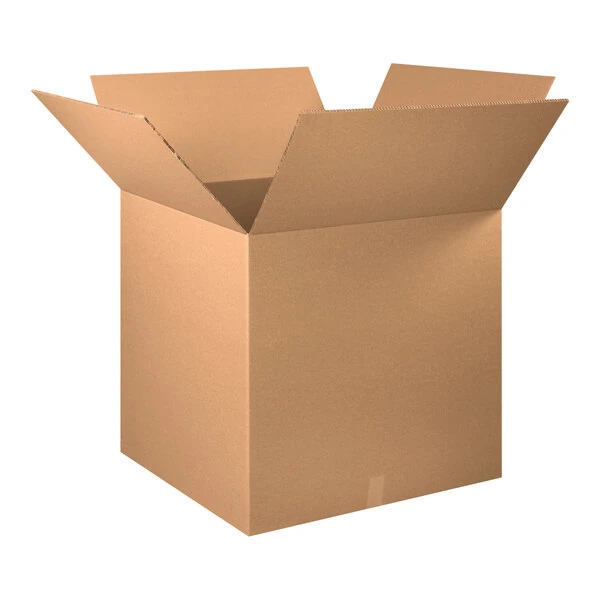 Lavex 30" x 30" x 30" Kraft Heavy-Duty 48 ECT Corrugated Double-Walled RSC Shipping Box - 5/Case