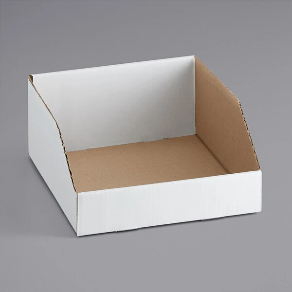 Lavex 12" x 18" x 4 1/2" White Open Top Corrugated Bin - 50/Case