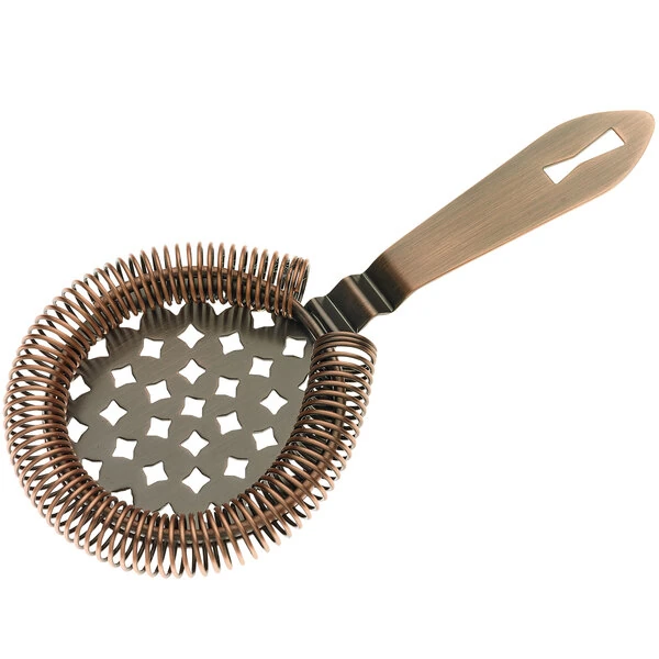 Barfly® M37037ACP Classic 6 7/8" Antique Copper-Plated Hawthorne Strainer