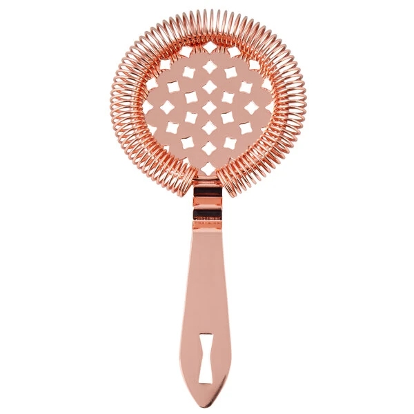 Barfly® M37037CP Classic 6 7/8" Copper-Plated Hawthorne Strainer