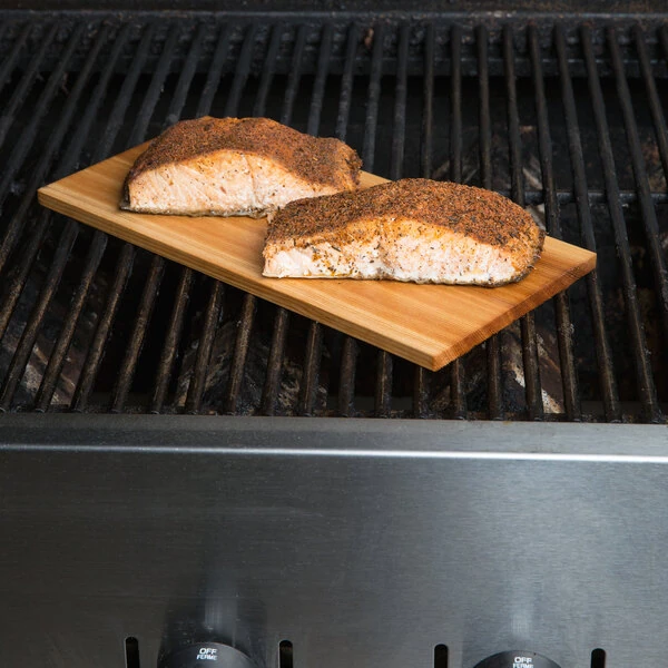 Chef Master 11 3/4" x 5 1/2" Cedar Wood Grilling Plank - 2/Pack