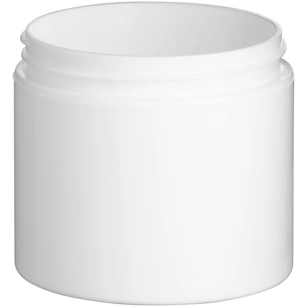 4 oz. White Plastic Double Wall Jar - 198/Case