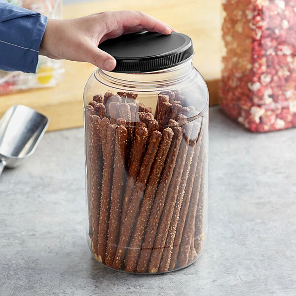 1 Gallon Round PET Plastic Jar with Black Lid
