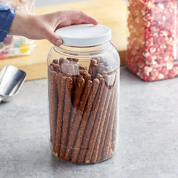 1 Gallon Round PET Plastic Jar with White Lid