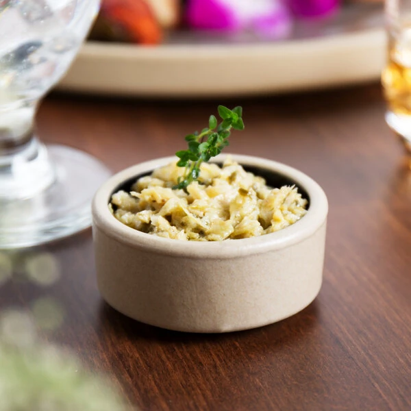 Chef & Sommelier FK848 Geode 1.25 oz. Black Stackable Stoneware Ramekin by Arc Cardinal - 24/Case