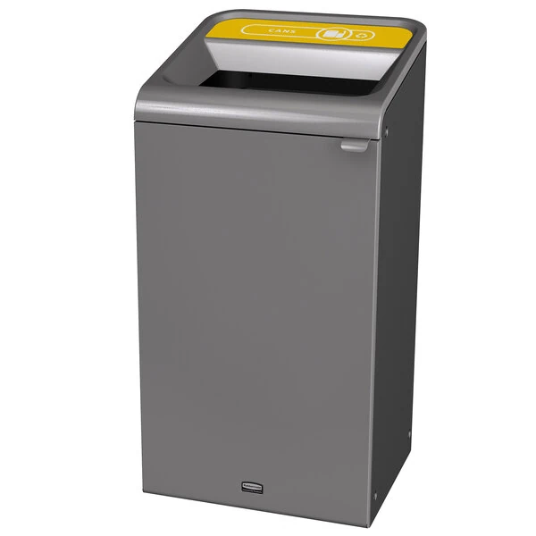 Rubbermaid® 1961626 Configure 23 Gallon Stenni Gray 1 Stream Cans Indoor Square Recycling Bin