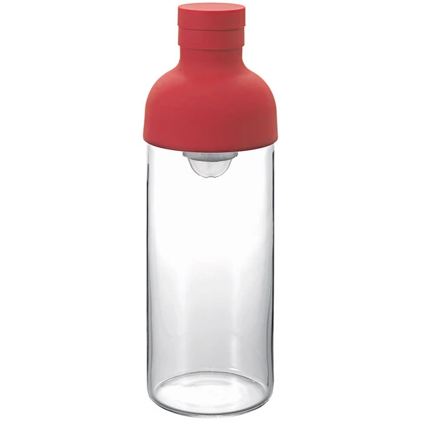 Hario Filter-in Bottle 10 oz. Red Glass Cold Brew Tea Infuser FIB-30-R