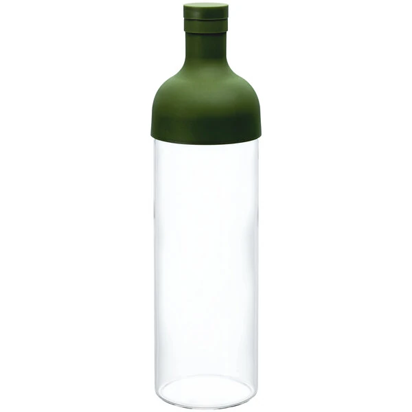 Hario Filter-in Bottle 25 oz. Olive Green Glass Cold Brew Tea Infuser FIB-75-OG