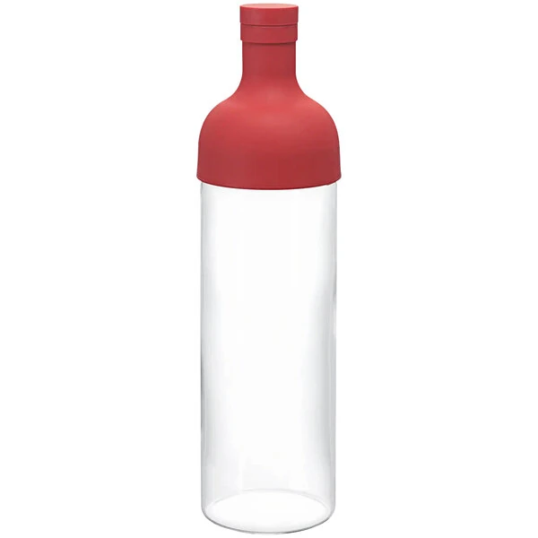 Hario Filter-in Bottle 25 oz. Red Glass Cold Brew Tea Infuser FIB-75-R