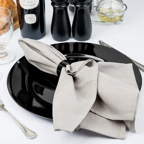 Tabletop Classics by Walco TR-6658 13" Black Round Plastic Charger Plate - 12/Pack