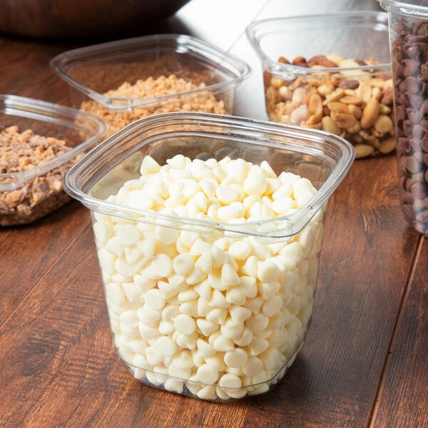 Placon 24 oz. Square Recycled PET Deli Container - 50/Pack