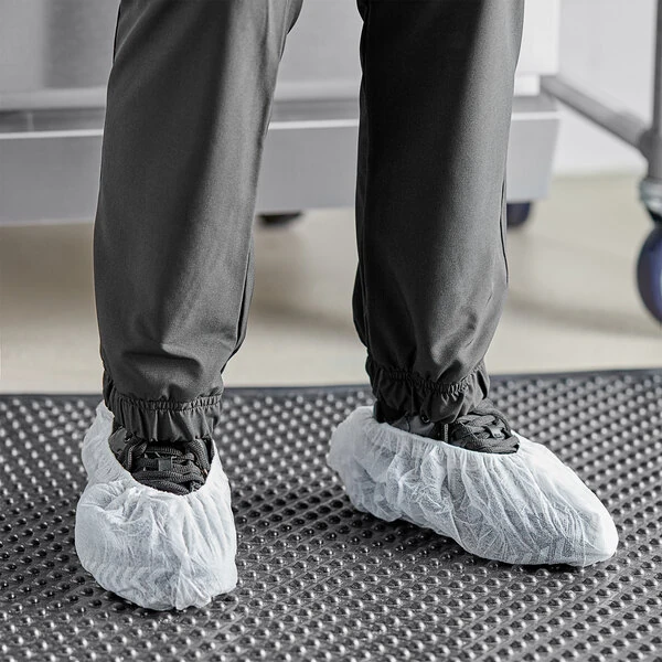 Choice White Polypropylene Shoe Cover with Anti-Skid Bottom - Large - 1,000/Case
