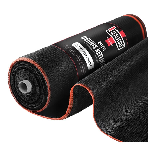 SEALTECH 5 1/2' x 100' Black Heavy-Duty 1/4" Mesh Safety Debris Netting Roll ST-401-5.5X100