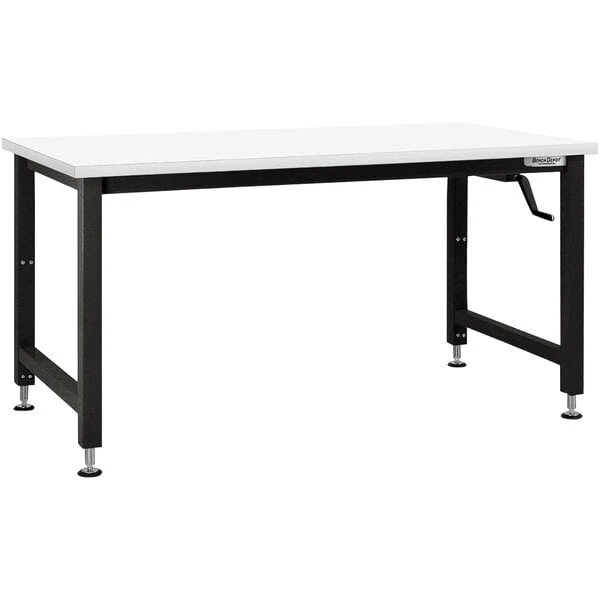 BenchPro Adams Series 36" x 72" Formica Laminate Top Adjustable Crank Workbench with Black Frame AMFES3672