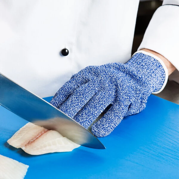 San Jamar SG10-BL-M Blue A7 Level Cut Resistant Glove with Spectra - Medium