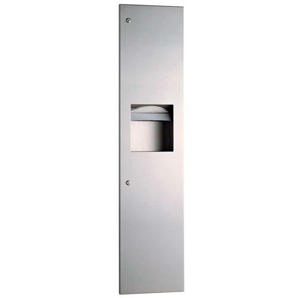 Bobrick B-380349 TrimLineSeries Surface-Mounted Rectangular Paper Towel Dispenser / Trash Can