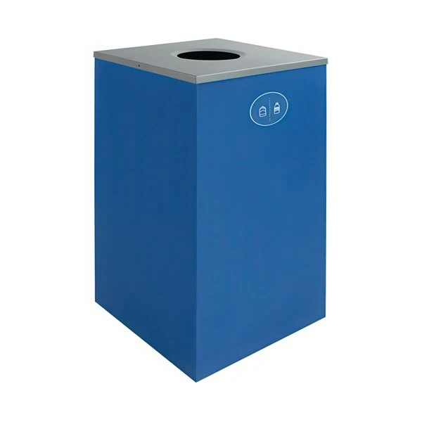 Busch Systems Spectrum 101126 24 Gallon Blue Powder-Coated Steel Decorative Cans & Bottles Receptacle