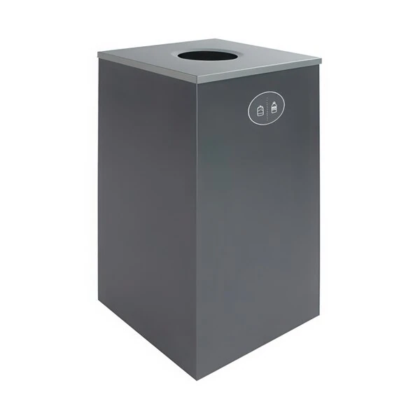 Busch Systems Spectrum 101127 24 Gallon Gray Powder-Coated Steel Decorative Cans & Bottles Receptacle