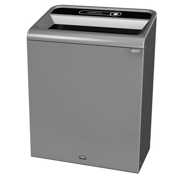 Rubbermaid® 1961507 Configure 45 Gallon Stenni Gray 1 Stream Landfill Indoor Rectangular Trash Can