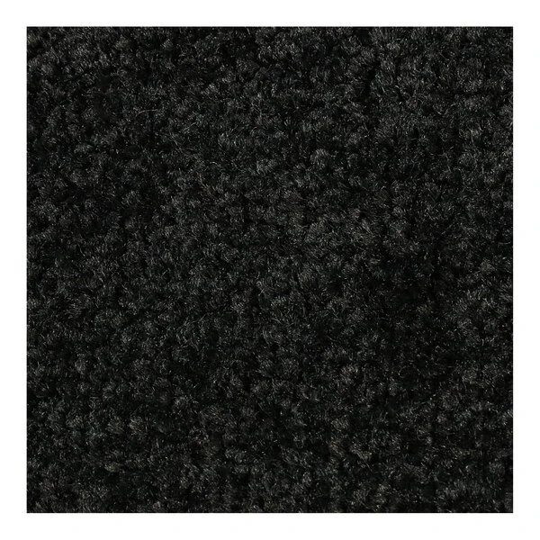 M+A Matting ColorStar 100435040 3' x 5' Solid Black Mat with Classic Rubber Border and Universal Cleated Backing - 3/8" Thick