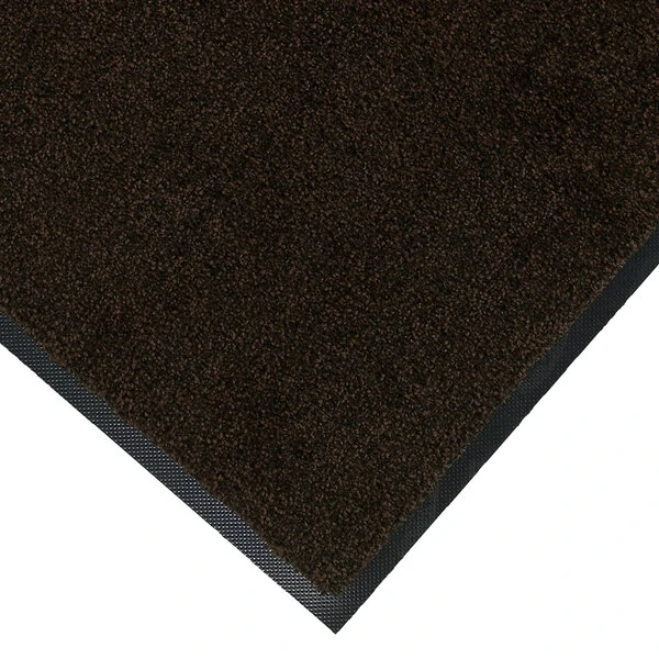 M+A Matting Classic Plush 1804846090 4' x 6' Brown / Black Mat with Universal Cleated Backing - 3/8" Thick