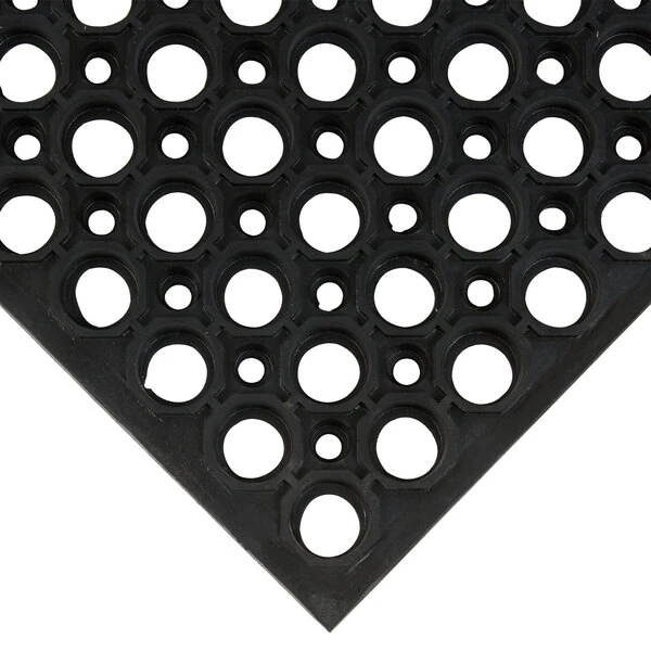 Cactus Mat 3525-C3 VIP TuffDek 3' x 3' Black Heavy-Duty Rubber Anti-Fatigue Floor Mat - 3/4" Thick