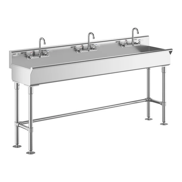 Regency 72" x 17 1/2" Hand Sink with (3) 8" Center Faucets - Outlet